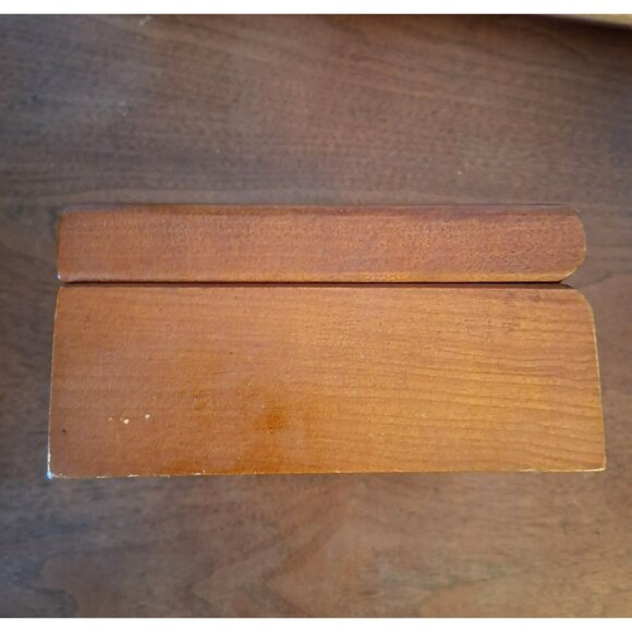 Handcrafted Wooden Trinket Box With Abstract Painted Tile Lid Artist Signed Lila - Picture 6 of 9